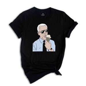 Joe Biden Eating Ice Cream T-Shirt, Biden Shirt, Political Tee, Ice Cream Tee, Joe Biden Conservative Shirt