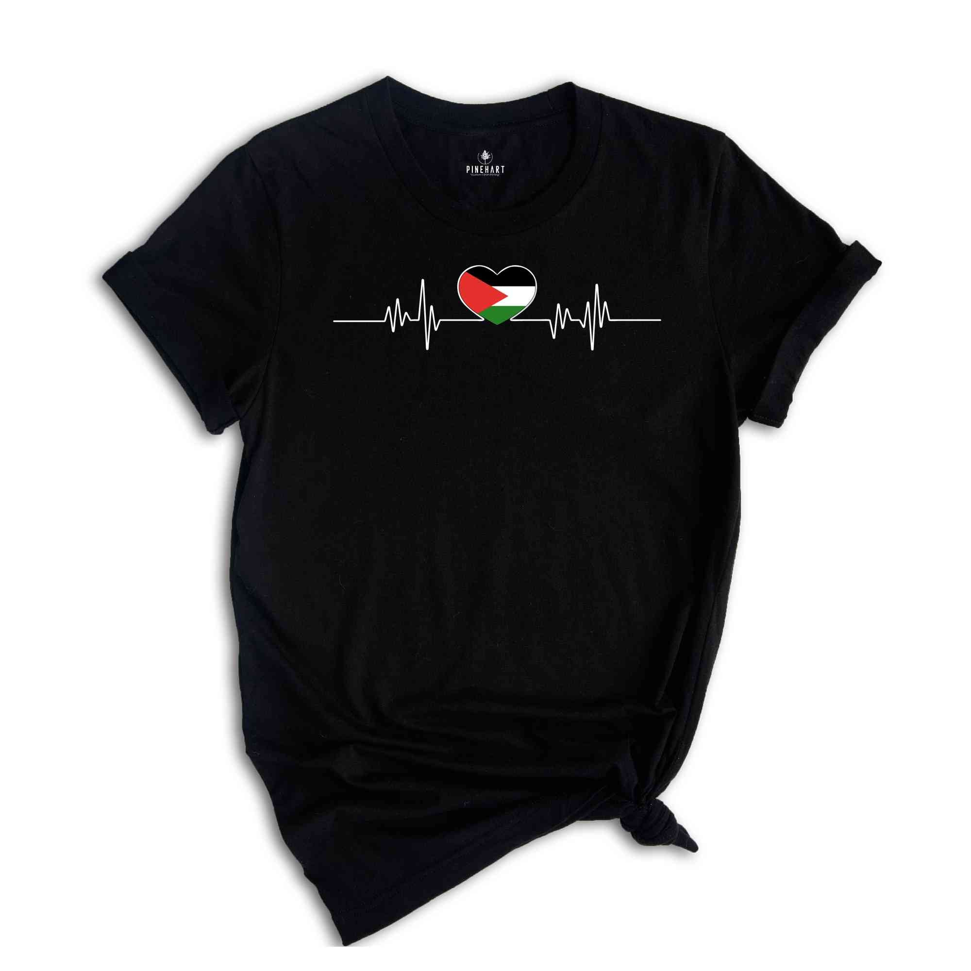 Free Palestine Shirt, Palestine Tee, Support Palestine, Equality Shirt, Palestine Heart Rate Tee, Save Palestine, Save Gaza, Palestine Flag