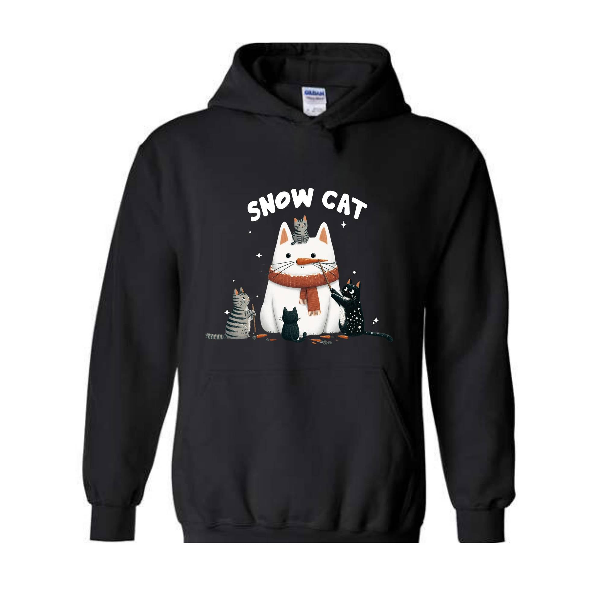 Snow Cat Sweatshirt, Meowy Christmas Sweater, Happy Cat Year Shirt, Cat Christmas Sweatshirt