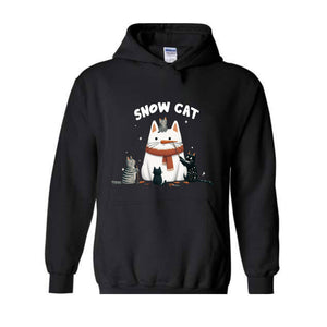 Snow Cat Sweatshirt, Meowy Christmas Sweater, Happy Cat Year Shirt, Cat Christmas Sweatshirt