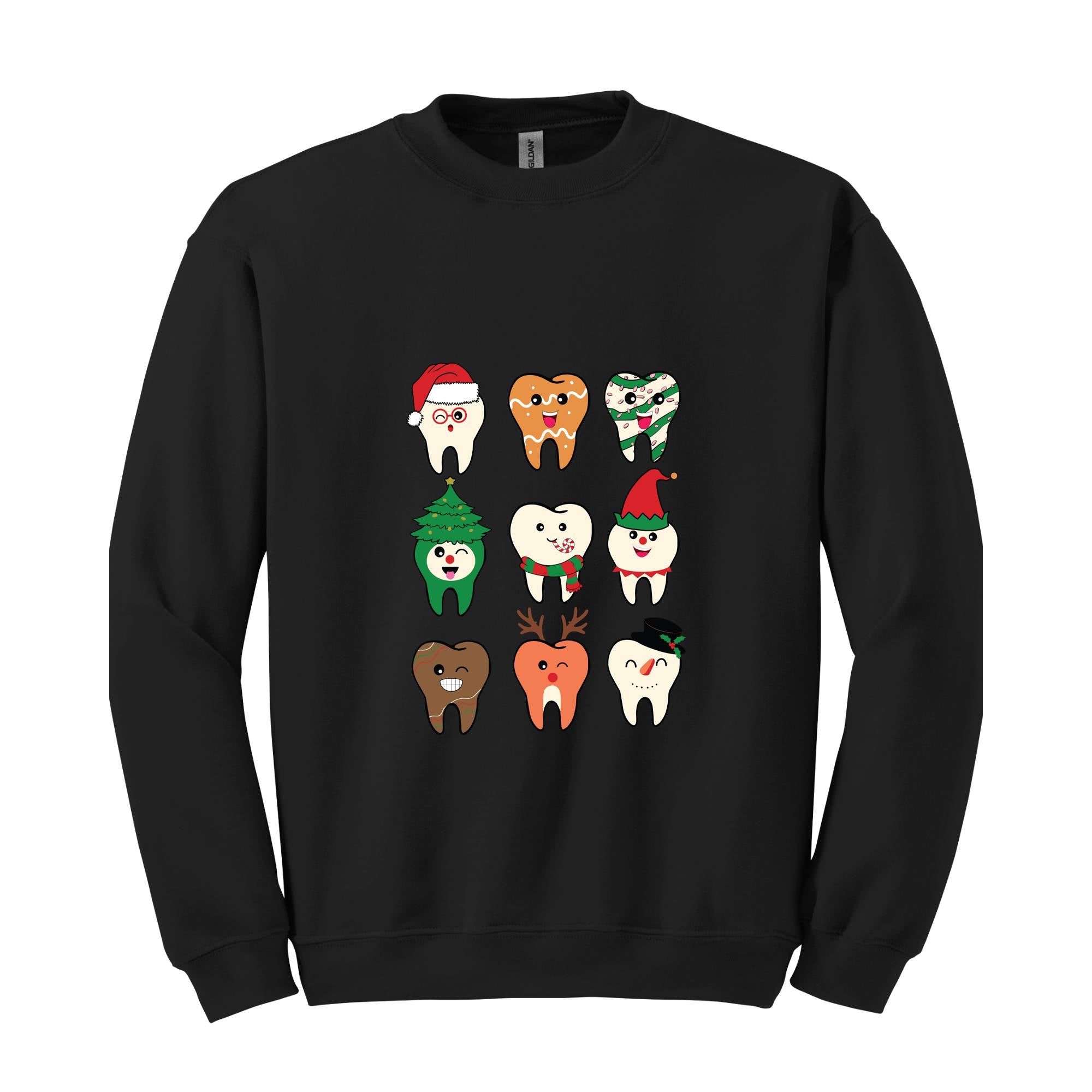 Funny Christmas Teeth Sweatshirt, Christmas Dentist Sweat, Christmas Gifts For Dentists