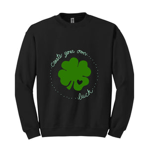 Shamrock St Patricks Day Sweatshirt, Clover Sweater, Green Pullover, Irish Gift, Lucky Charm , Custom Sweatshirt