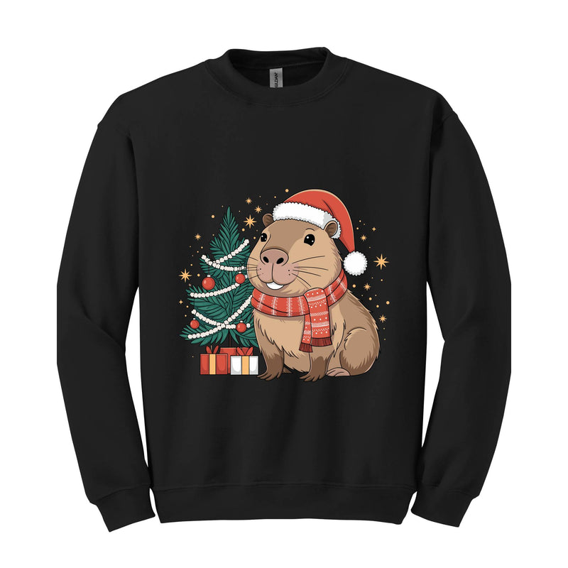 Capybara Christmas Sweatshirt, Gift for Capybara, Capybara Lover Hoodie, Funny Capybara Hoodie, Christmas Jumper Hoodie