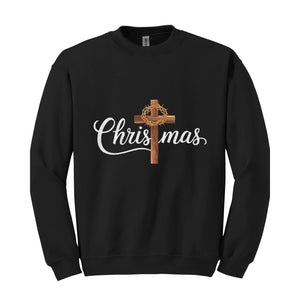 Cross Christmas Sweatshirt, Jesus Christ Hoodie, Religious Hoodie, Merry Hoodie, Family Christmas Hoodie, Faith Christ Hoodie