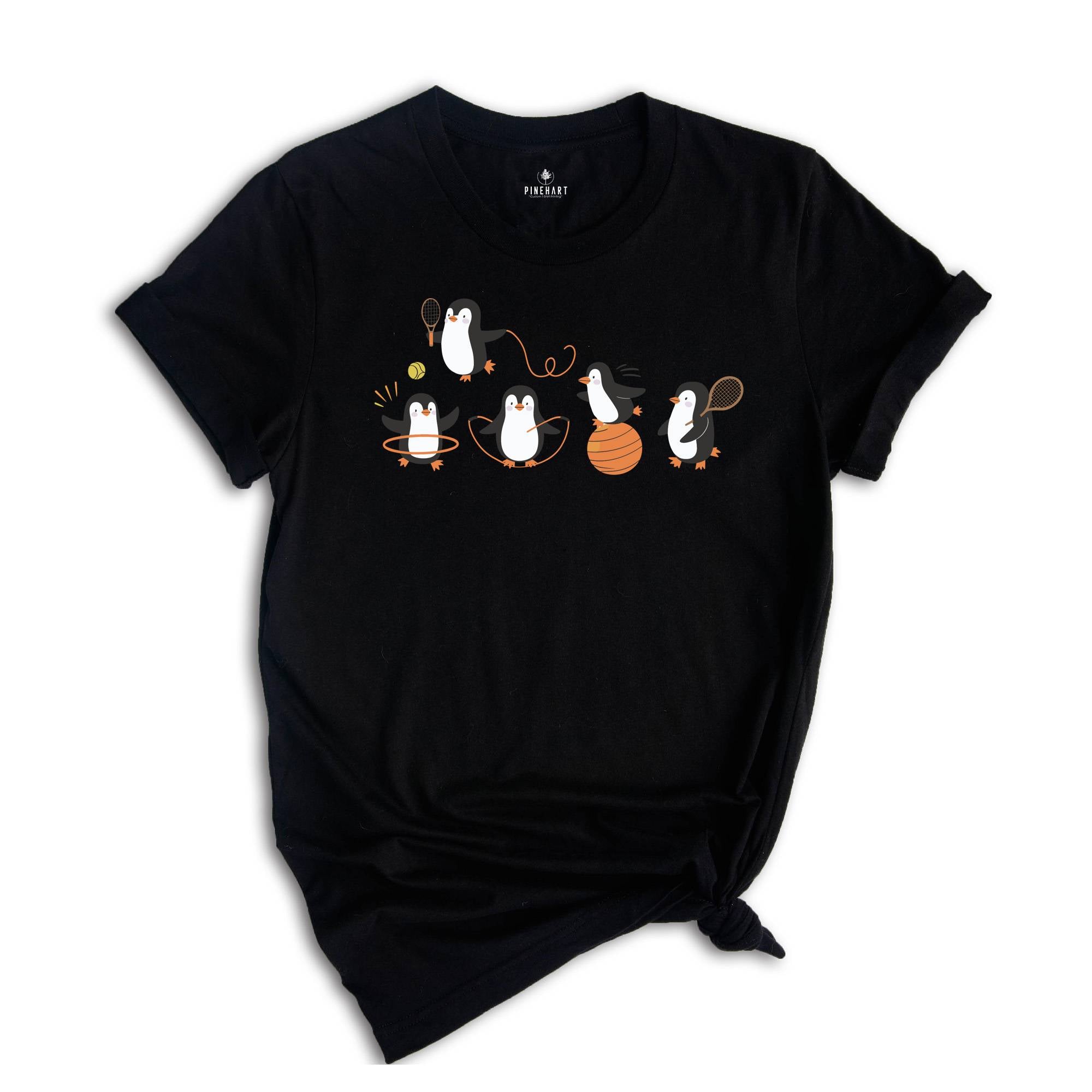 Cute Funny Penguins Doing Sports Vintage Shirt, Penguin Lover Penguin Awareness Day, Cute Animal Birthday Gift