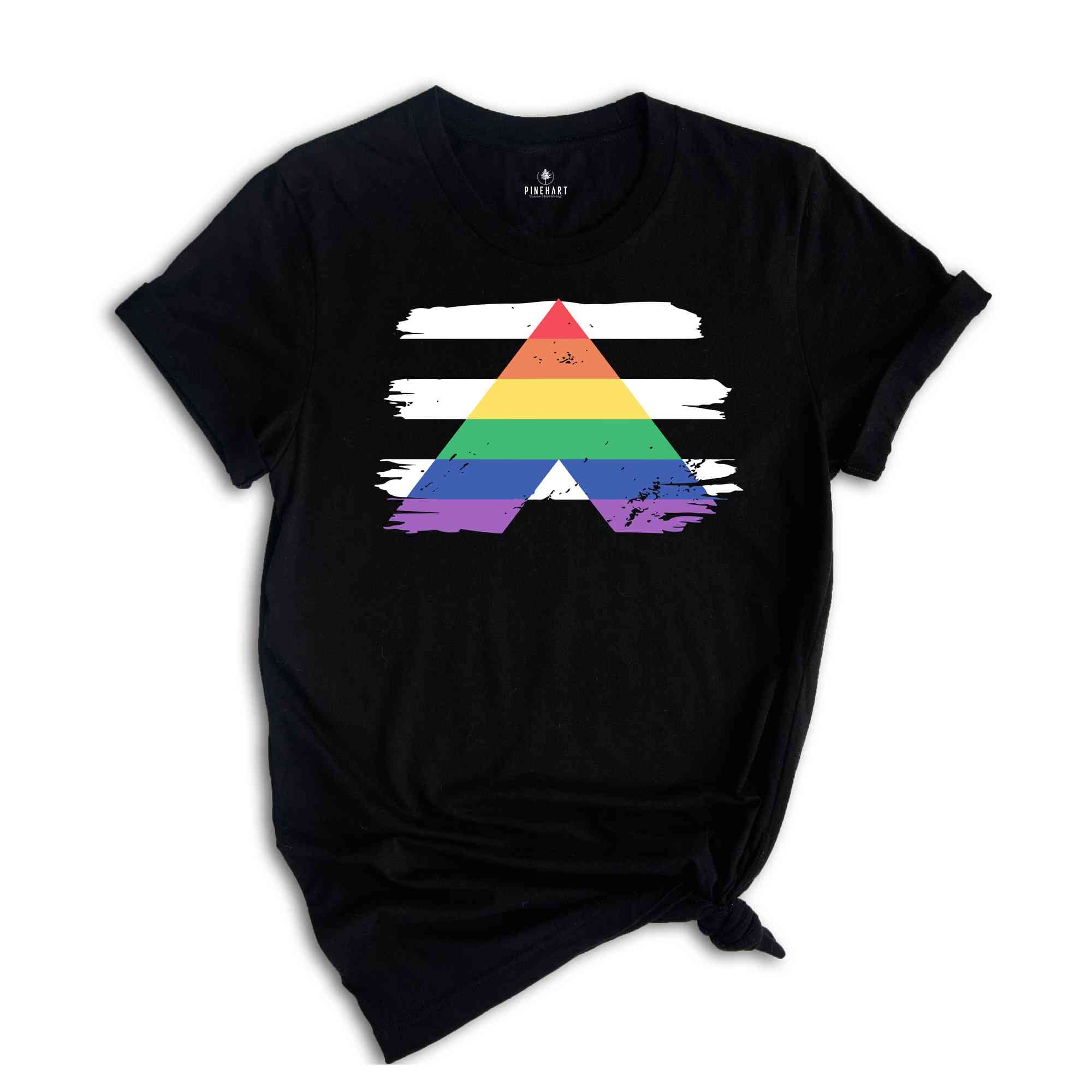 Straight Ally Flag Shirt, Ally Shirt, LGBTQ Ally Shirt, Rainbow Tee, Rainbow Lgbt Shirt, Gay Pride Shirt, LGBTQ Shirt, Rainbow Pride Shirt