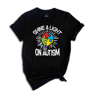 Shine A Light On Autism Shirt, Autism Light Shirt, Autism Puzzle Shirt, Autism Awareness Shirt, Autism Pride Shirt