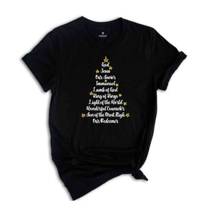 Names of Jesus Christmas Tree Shirt, Christmas Jesus T-Shirt, Christmas 2024, Christmas Gift