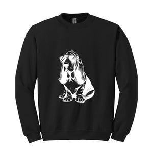 Funny Basset Hound With Sunglasses Sweatshirt, Hipster Dog Hoodie, Dog Mom Hoodie, Gifts For Dog Lovers