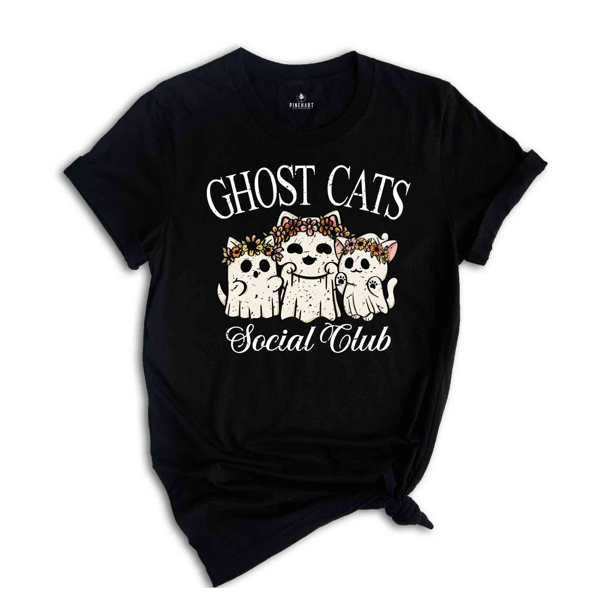 Ghost Cats Social Club Shirt, Cute Halloween Shirt, Halloween Mom Shirt, Cute Halloween Gift, Halloween Cat Shirt, Animal Lover Shirt