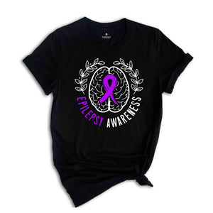 Epilepsy Awareness Crewneck Sweatshirt, Neurodiversity T-Shirt, Epilepsy Gift, Motivational Tee, Epilepsy Mom Shirt, Purple Ribbon Tee