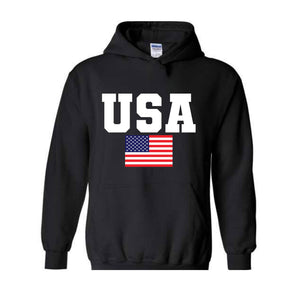 USA Hoodie, Patriotic Hoodie, America Sweatshirt, Flag Sweatshirt, American Retro Sweatshirt, USA Gift, American Flag Gift