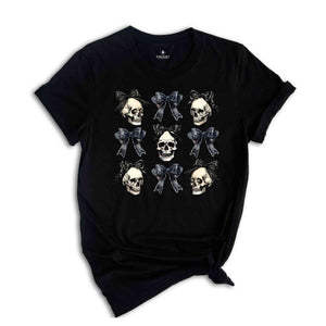 Coquette Skull Halloween Shirt, Skull Shirt, Cute Halloween Shirt, Spooky Season Shirt, Halloween Gift, Skeleton Shirt, Horror Shirt