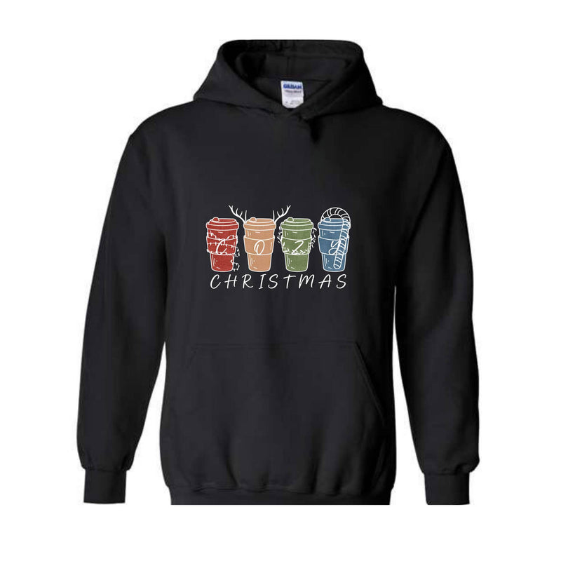 Cozy Christmas Sweatshirt, Christmas Coffee Cups Sweatshirt, Coffee Lover Christmas Sweatshirt, Holiday Sweatshirt, New Year Sweatshirt, Christmas Gift, Xmas Sweatshirt