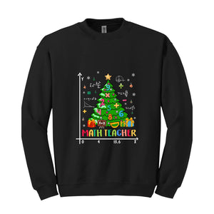 Christmas Tree Math Teacher Sweatshirt, Math Teacher Lover, Teaching Math , Mathematics Sweatshirt, Math Christmas Sweater