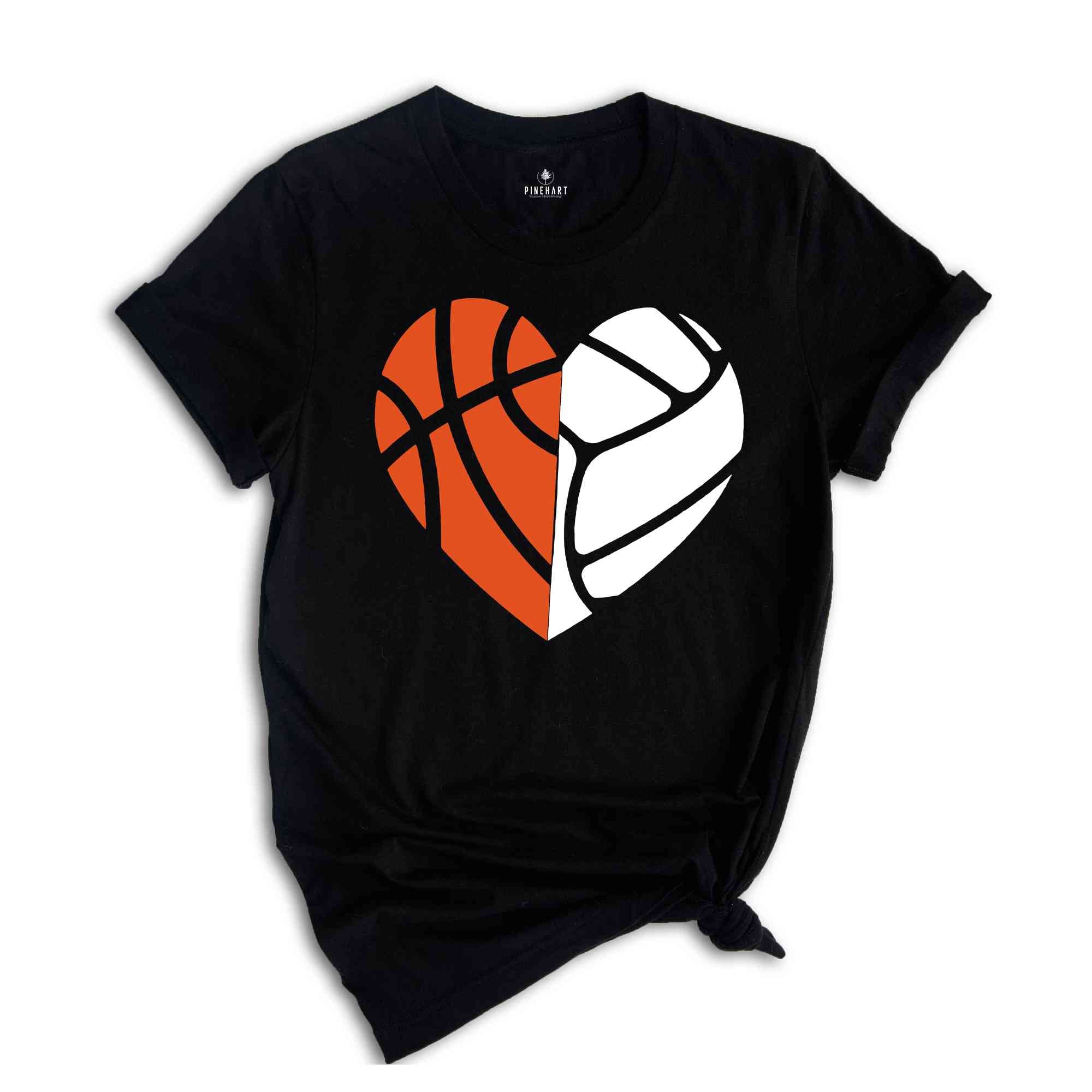 Basketball Heart Shirt, Volleyball Lover Shirt, Basketball Shirt, Basketball Mom Shirt, Game Day Outfit, Sports Shirt