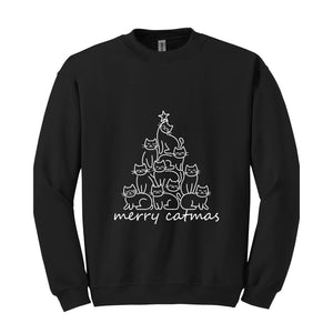 Merry Catmas Sweatshirt, Cat Lover Gift For Christmas, Christmas Sweat, Holiday Sweatshirt