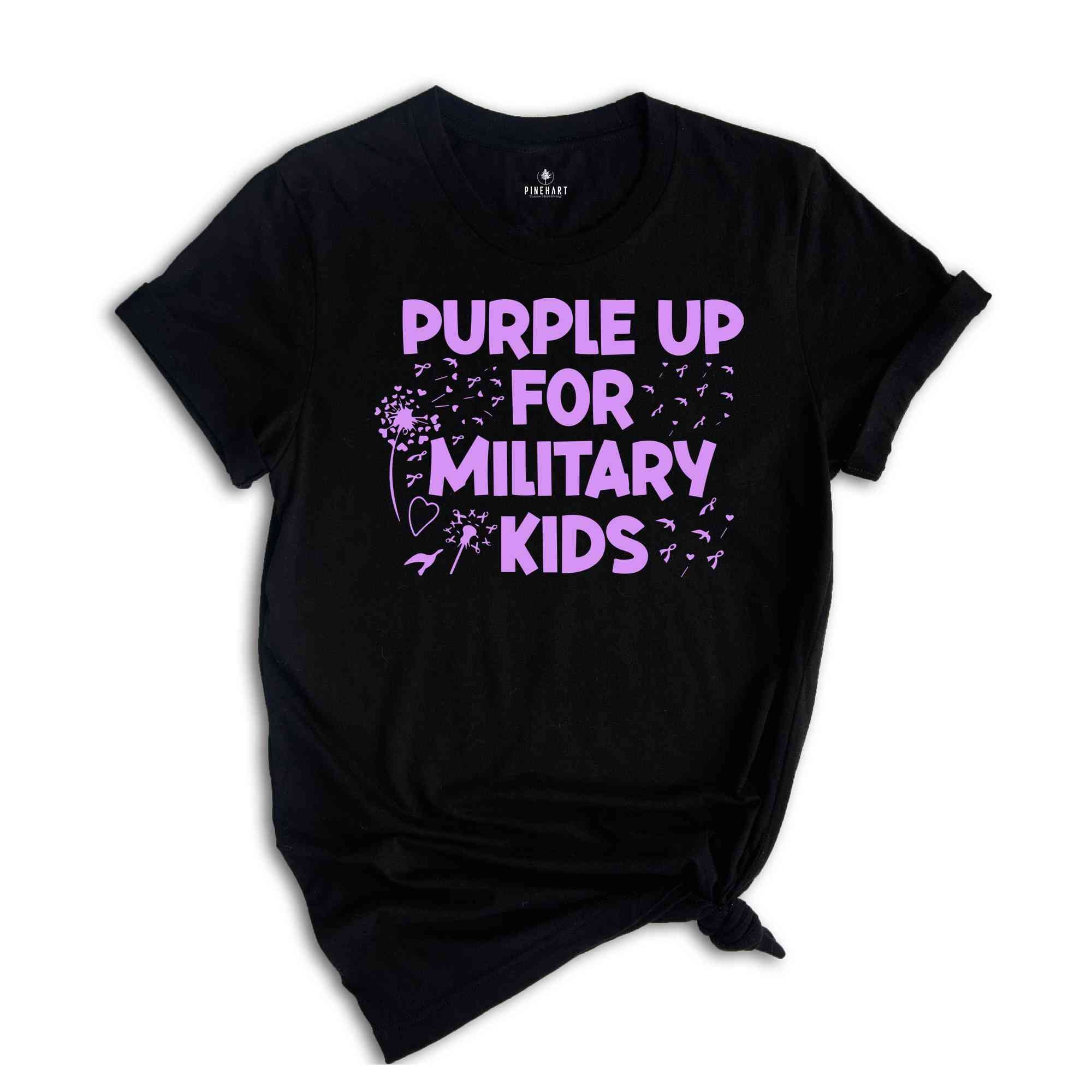 Purple Up for Military Kids Crewneck Sweatshirt, Military Child Month Awareness Shirt, Military Gifts for Kids, Military Kids Cotton Shirt