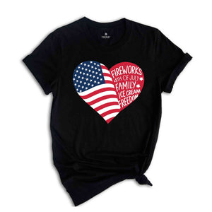 American Heart 4th Of July Shirt, 4th Of July Flag T-Shirt,Freedom TShirt,Independence Shirt, American Flag Heart Shirt