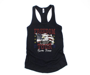 Freedom Tour Born Free Tank Top, USA Tank Top, Independence Day, 4th Of July Tank Top, USA Shirt, Fourth Of July Outfit, Bald Eagle Shirt