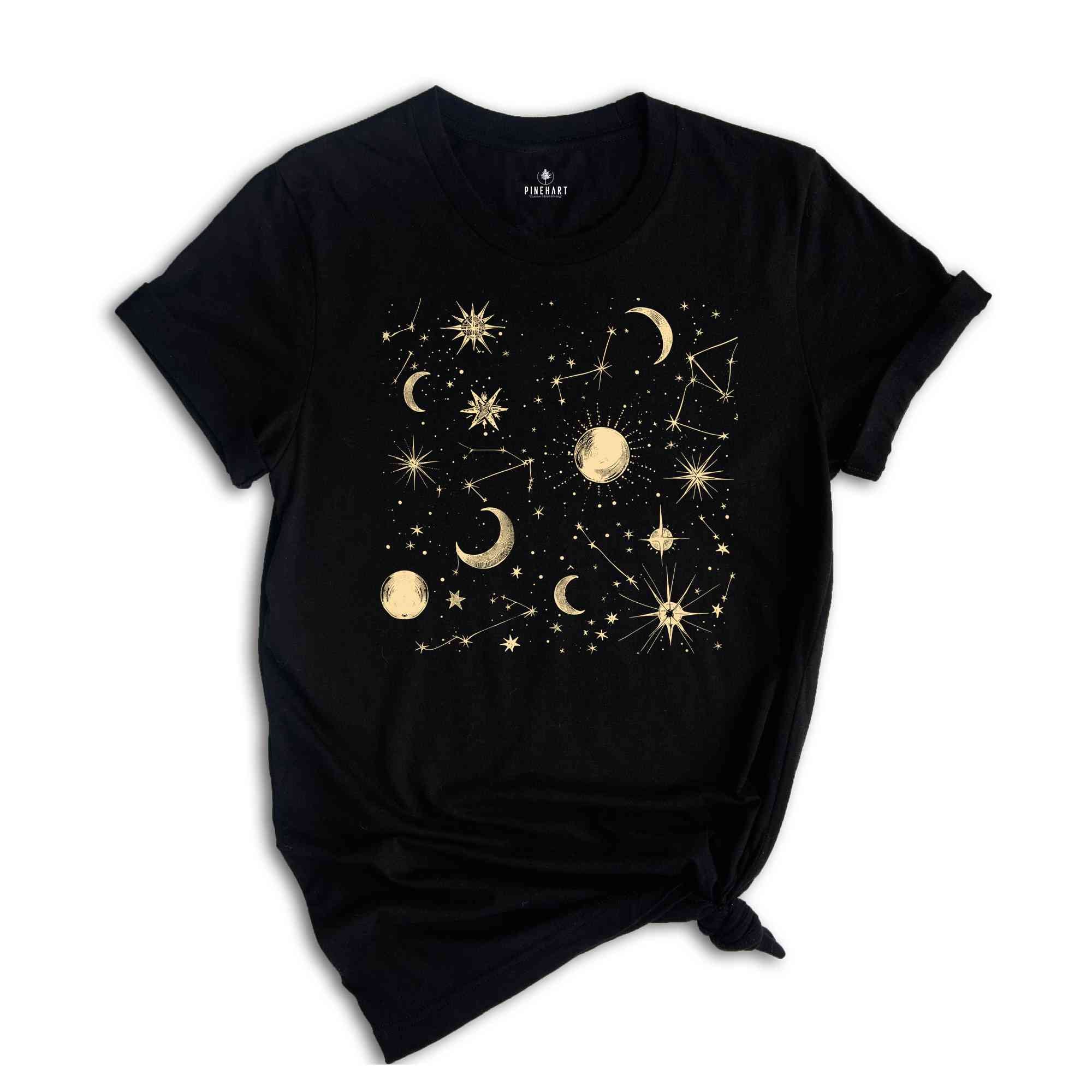 Celestial Shirt, Stars Shirt, Spiritual Shirt, Aesthetic Shirt, Moon Tee, Space Shirt, Astronomy Lovers Shirt