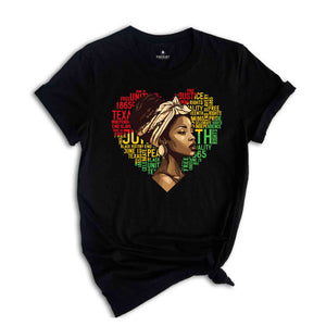 Juneteenth Heart Shirt, Juneteenth Shirt Women, Black Culture, Black History, Black Lives Matter Tee, Melanin T-Shirt, Black Girl Tees