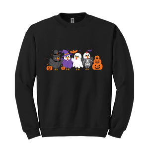 Halloween Chicken Sweatshirt, Chicken Lover Gift, Ghost Chickens Tee