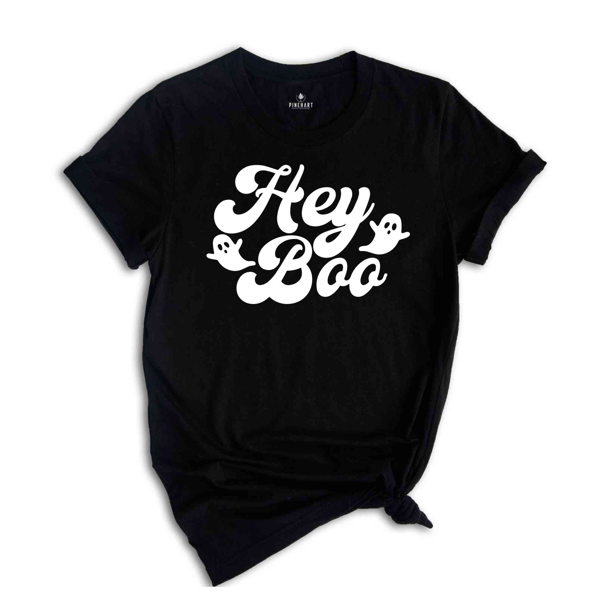 Hey Boo T-Shirt, Cute Ghost Shirt, Halloween Shirt, Funny Ghost Shirt, Cute Halloween T-Shirt, Retro Halloween Tee