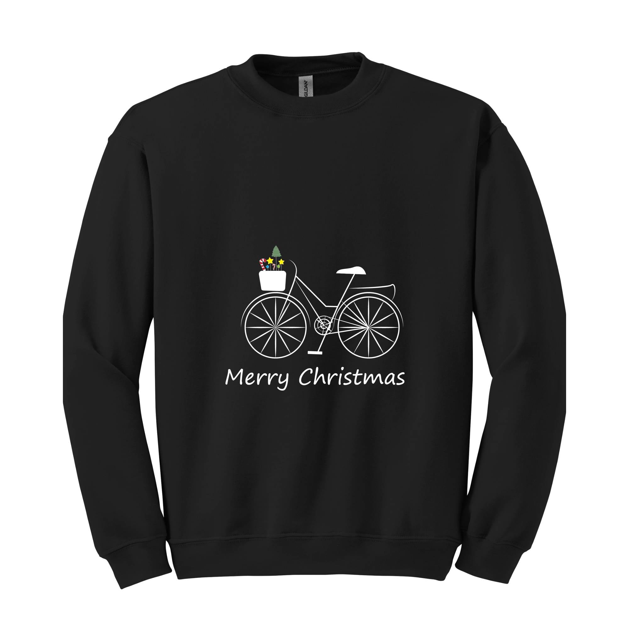 Bike Sweatshirt, Christmas Sweatshirt, Bike Floral Sweatshirt, Album Sweatshirt , Bike with Stars and chRistmas tree Sweatshirt