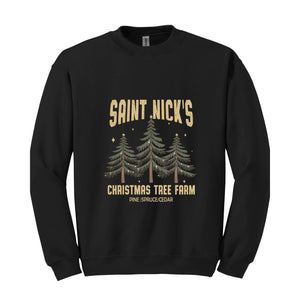 Saint Nick's Christmas Tree Farm Pine Spruce Cedar Sweatshirt, Christmas Sweatshirt, Christmas Gifts, Christmas Tree Sweater