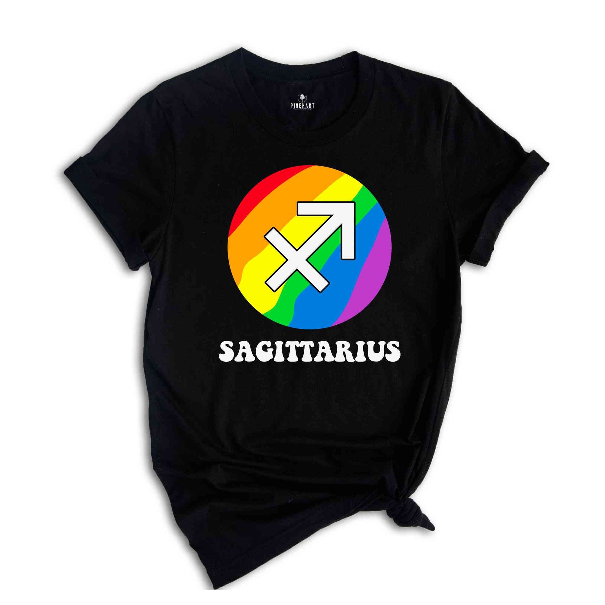 Sagittarius LGBT Shirt, Zodiac Sign Shirt, Sagittarius Birthday Shirt, LGBTQ Pride Shirt, Pride Month Shirt, Rainbow Shirt, Zodiac Tshirt