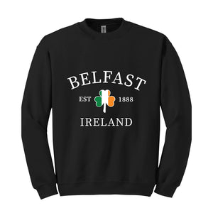 Custom Ireland Cities Sweatshirt, Irish Sweatshirt, Personalized Irish Hoodie, St. Patrick's Sweatshirt, Irish Pride