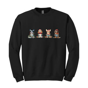 Christmas Dogs Sweatshirt, Christmas Sweater, Cute Dogs Hoodie, Dog Mom Christmas Gifts, Holiday Sweater, Xmas Gifts