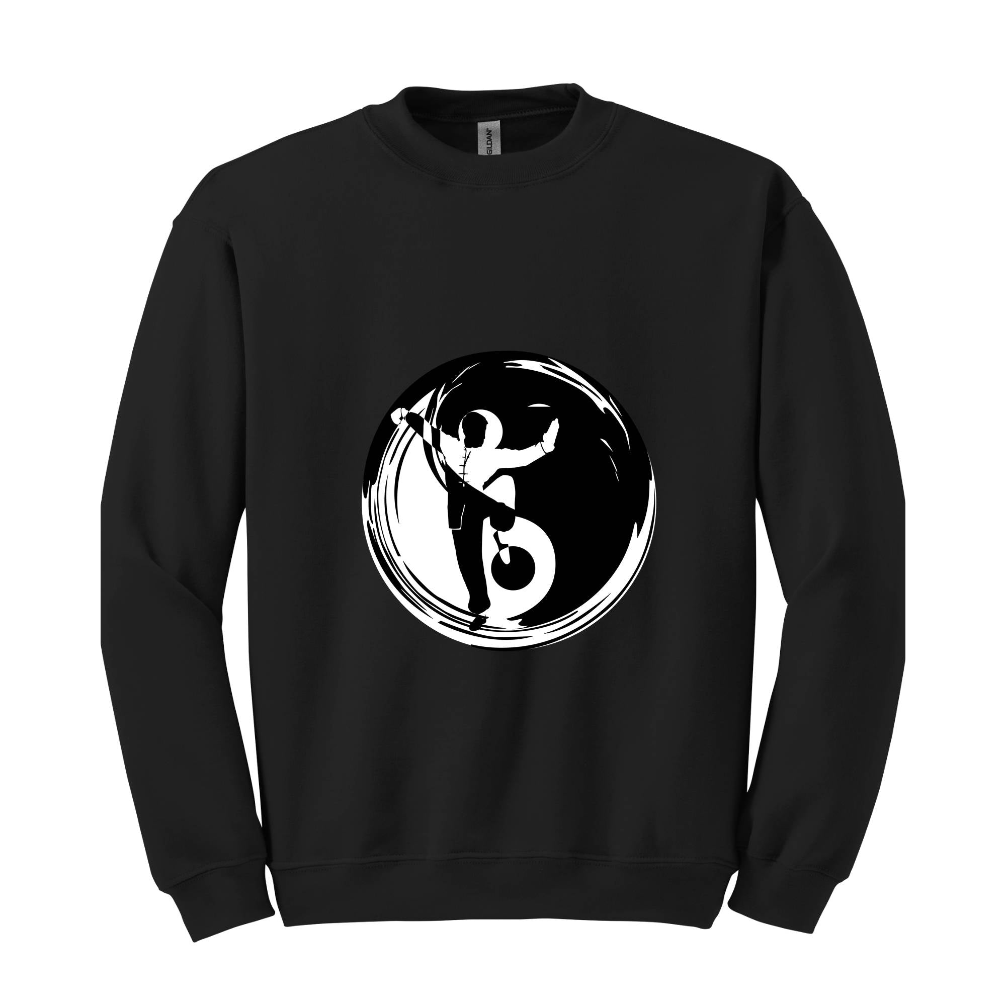 Yin Yang Hooded Sweatshirt, Ying Yang Symbol, Japanese Philosophy, Cozy Winter Apparel, Street Style