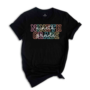 Nineth Grade Shirt, 9th Grade Shirt, Nineth Grade Teacher Shirt, Grade Rainbow Shirt, Teacher Gift, Kids Nineth Grade Tee, Back To School