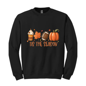 Tis' The Season Fall Sweatshirt, Fall Football Sweatshirt, Football Sweat, Halloween Sweatshirt, Game Day Halloween Gifts