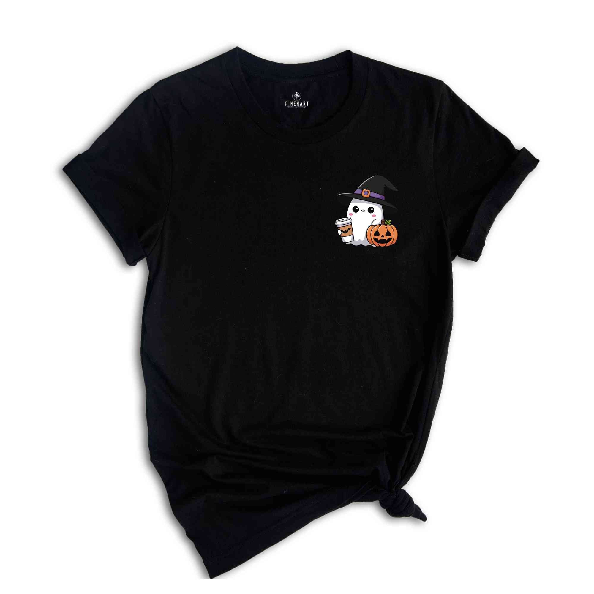 Cute Ghost Shirt, Fall Season Tee, Spooky Season Shirt, Funny Pumpkin Shirt, Ghost Coffee Shirt, Halloween Ghost Shirt