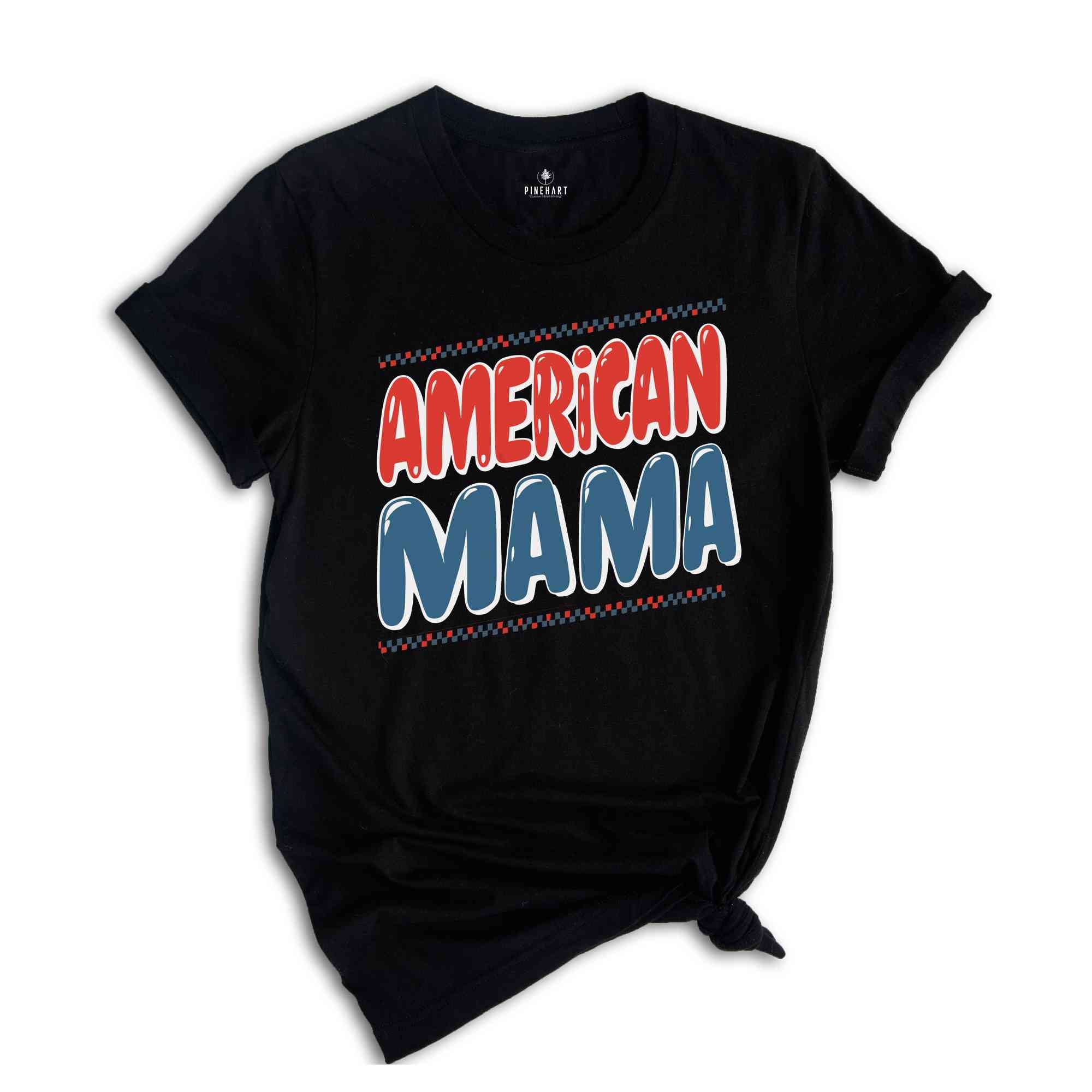 American Mama and Mini Matching Tees, Mommy and Me, Checkered 4th of july shirt, fourth of july tshirt, mommy and me 4th of july t-shirt