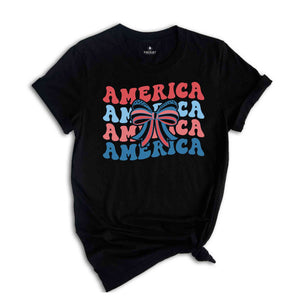 American Flag T-Shirt, Coquette 4th Of July Shirt, 4th of July Gifts, America Tee, Fourth Of July Shirts