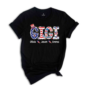 Custom Gigi Shirt, Custom 4th Of July Shirt, Independence Day Shirt, Gift For Gigi, Personalized Gigi Shirt, Republican Shirt, Custom Names