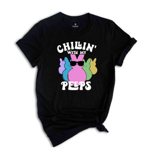 Chillin’ With My Peeps Shirt, Retro Easter Shirt, Easter Shirt, Cute Easter Shirt, Bunny Shirt, Easter 2024 shirt, Trendy Easter