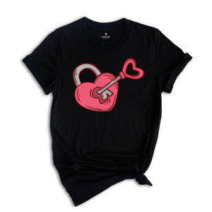 Lock and Key Shirt, Heart Matching Couple Shirt, Valentines Couple Shirt, Couple Valentines Shirt, Heart Love Shirt, Key And Heart Shirt