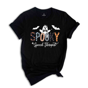 Spooky Speech Therapist Shirt, SLP Speech Therapist Halloween Shirt, Speech Language Pathologist Gift, Sign Language Shirt