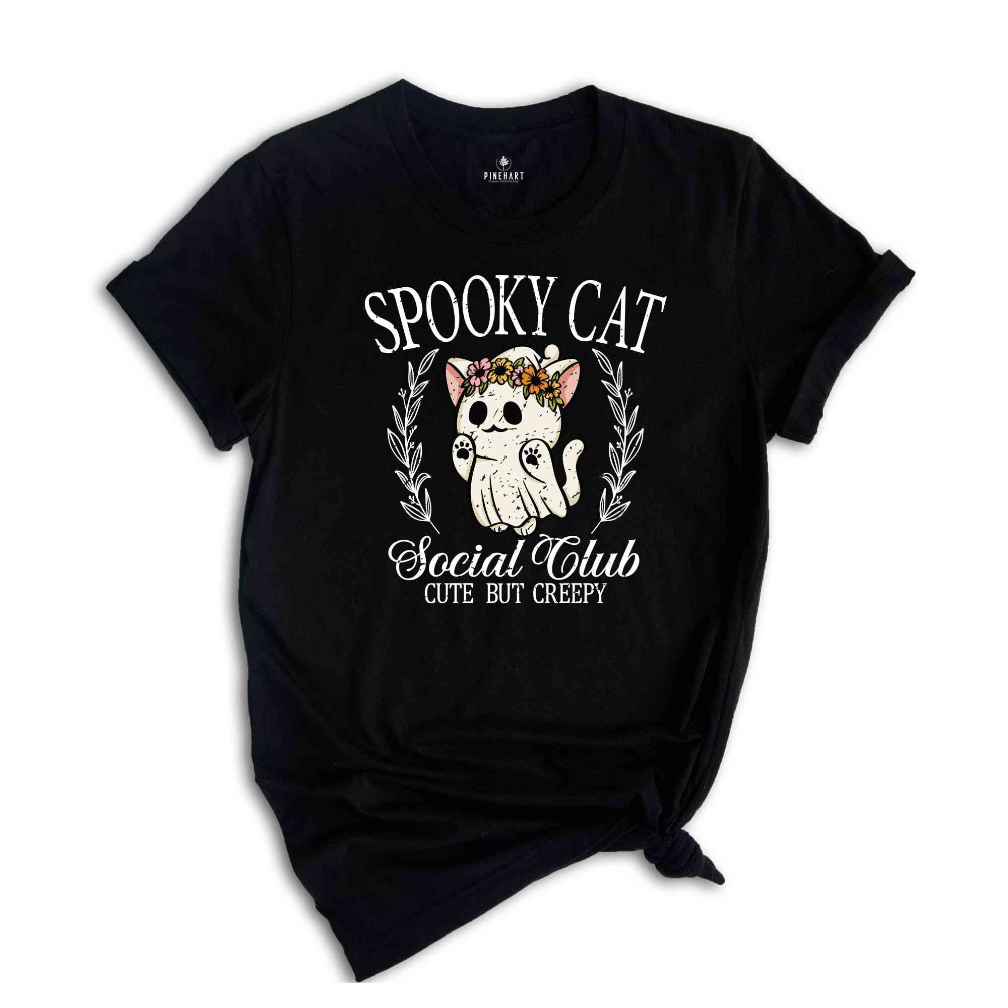 Spooky Cat Social Club Shirt, Cute Halloween Shirt, Cute Halloween Gift, Halloween Cat Shirt, Animal Lover Shirt, Halloween Mom Shirt