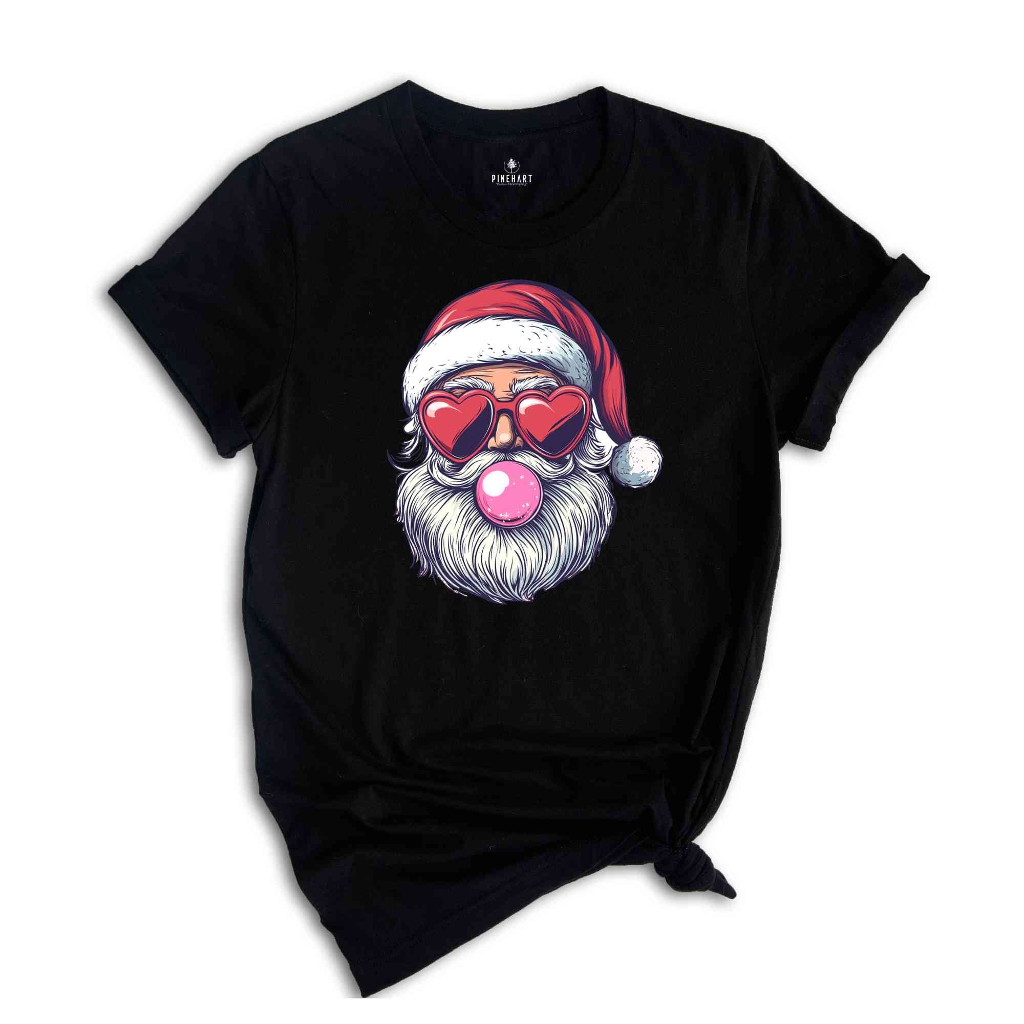 Retro Santa Blowing Bubble Shirt, Santa Claus Shirt, Santa Face Shirt, Funny Christmas Shirt, Cute Christmas Shirt, Holiday Season Shirt