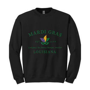 Mardi Gras Sweatshirt, Louisiana Sweatshirt, Mardi Gras Celebrations, Mardi Gras Wear, Louisiana State