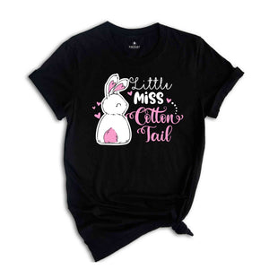 Little Miss Cotton Tail T-shirt, Bunny Lover Shirt, Easter Party Tee, Happy Easter 2024 Gift, Cute Easter Gift