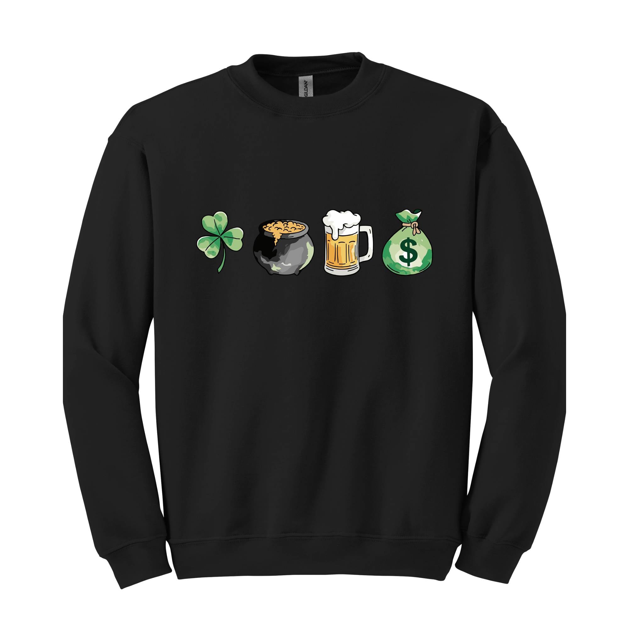 St Patrick's Day Sweatshirt, Shamrock Hoodie, Cute St. Patrick's Day Hoodie, Lucky Hoodie, Four Leaf Clover Hoodie, St. Patty's Day