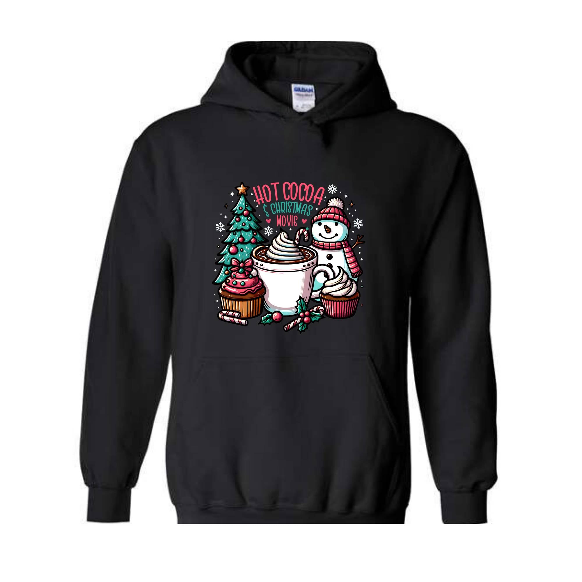 Hot Cocoa And Christmas Movie Sweatshirt, Christmas Sweatshirt, Hot Cocoa Sweatshirt, Christmas Gifts, Christmas Hoodie