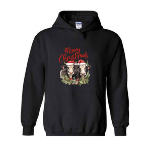 Mooey Christmas Hoodie, Christmas Hoodie, Christmas Gifts, Christmas Cow Hoodie, Christmas Animal Hoodie